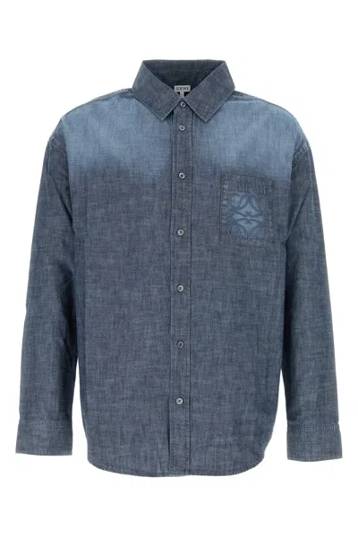 Loewe Chambray Shirt Long Sleeves In Blue