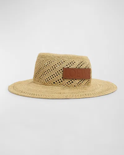 Loewe Ajoure Fisherman Structured Hat In Natural