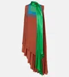 Loewe Asymmetric Tiered Colorblock High-low Dress In Multi