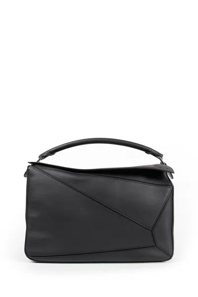 Loewe Albers Collaboration Large Puzzle Bag In Black