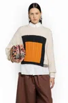 Loewe Paneled Color-block Cable-knit Wool Sweater In White
