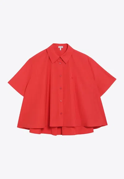 Loewe A-line Cropped Shirt In Pink