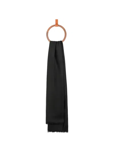 Loewe Allover-monogram Scarf In Black