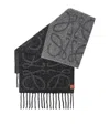 Loewe Alpaca-blend Anagram Scarf In Grey
