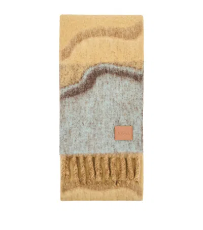 Loewe Alpaca-blend Marble Scarf In Brown