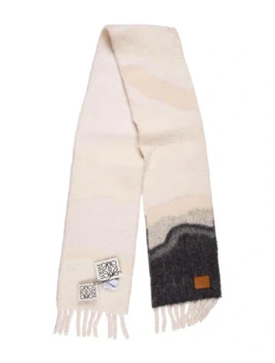 Pre-owned Loewe Alpaca Printed Scarf W/ Tags In Neutral