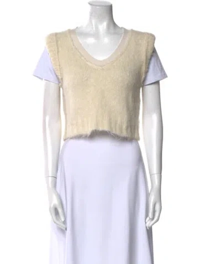 Pre-owned Loewe Alpaca Scoop Neck Sweater In Neutral