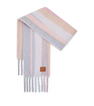 Loewe Alpaca-wool-blend Jacquard Stripe Scarf In Multi