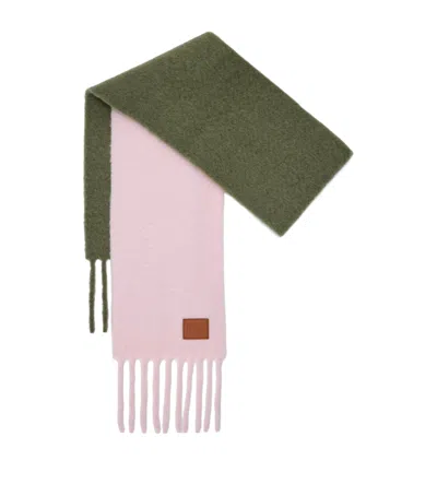 Loewe Alpaca-wool-blend Scarf In Pink