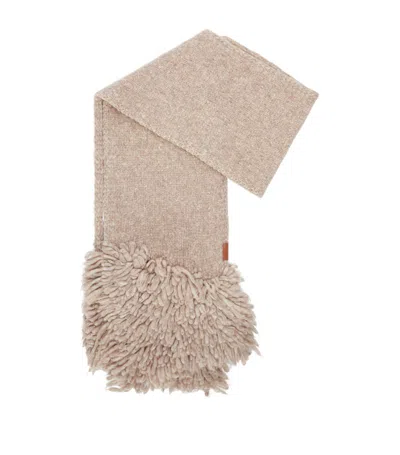 Loewe Alpaca-wool Tassel Scarf In Beige