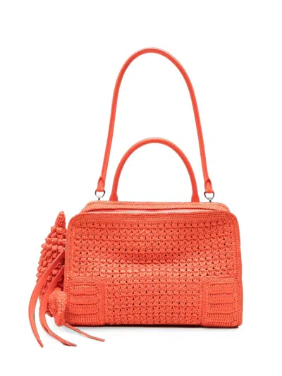 Loewe Amazona 180 Lazy Crab Medium Leather Handbag In Orange