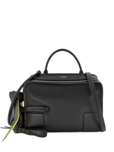Loewe Amazona 180 Lazy Dog Large Leather Handbag In Black