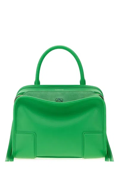 Loewe Amazona 180 Small Leather Shoulder Bag In Green