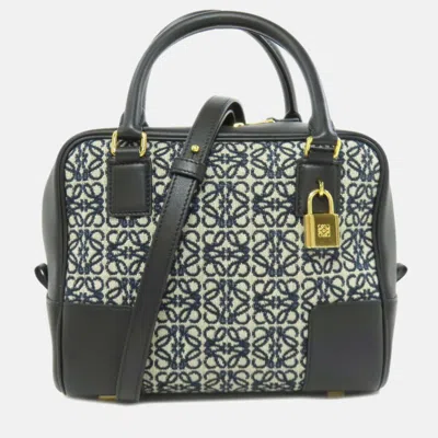 Pre-owned Loewe Amazona 19 Handbag Canvas In Black