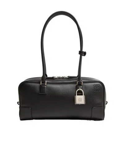 Loewe Amazona 23 Cropped Bag In Shiny Calfskin In Black