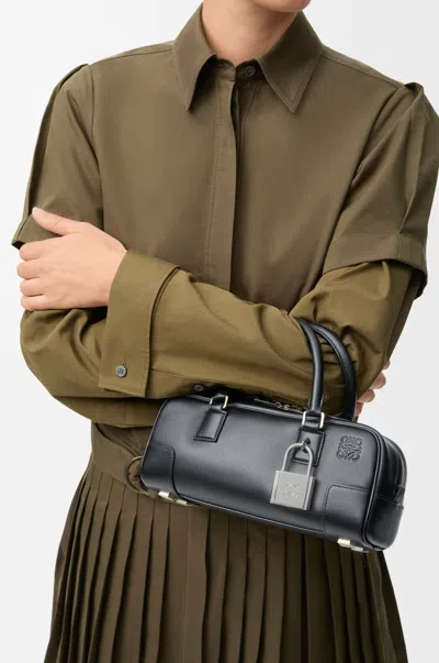 Loewe Amazona 23 Cropped Bag In Shiny Leather Skin For Woman In Black