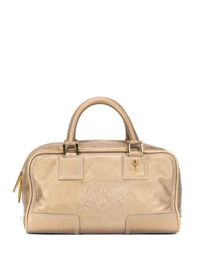 Pre-owned Loewe Amazona 28 Anagram Tote Bag In Gold