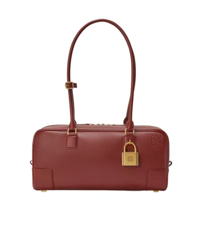 Loewe Amazona 31 Cropped Bag In Shiny Calfskin In Red