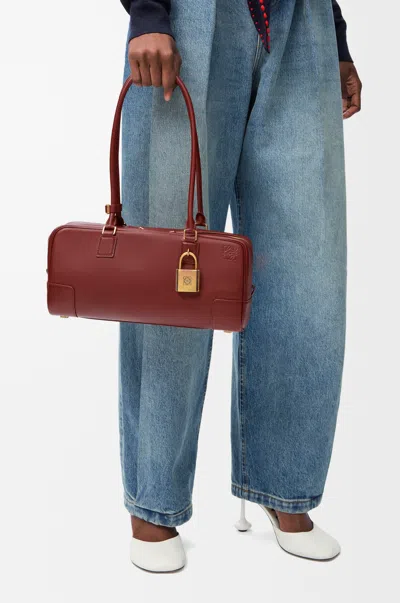 Loewe Amazona 31 Cropped Bag In Shiny Leather Skin For Woman In Burgundy