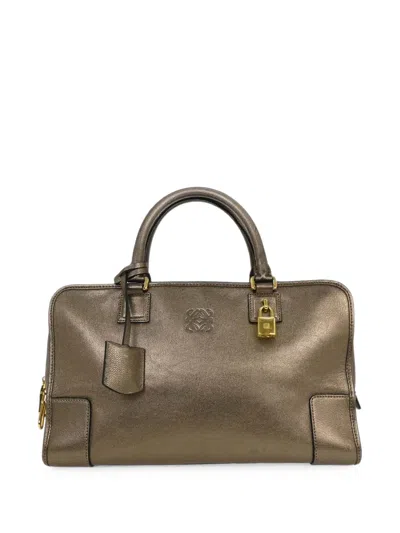 Pre-owned Loewe Amazona 36 Leather Tote Bag In Brown