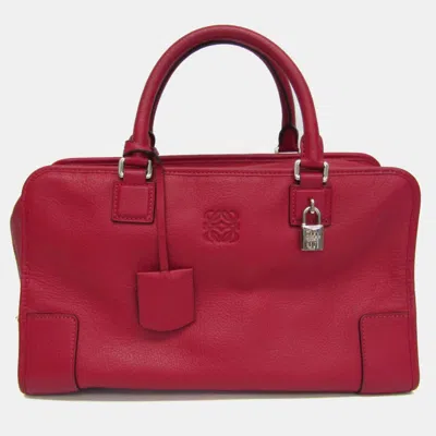 Pre-owned Loewe Amazona 36 Pink Leather Top Handle Bag