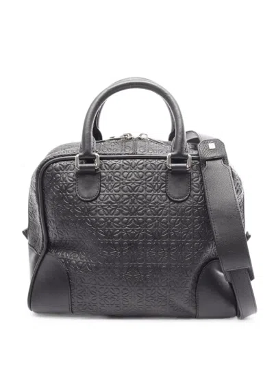Pre-owned Loewe Amazona Anagram Tote Bag In Black
