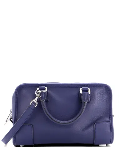 Pre-owned Loewe Amazona Bag Leather 23 Satchel In Blue