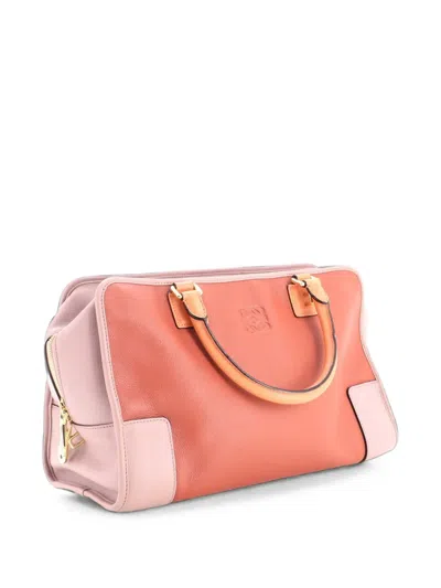 Pre-owned Loewe Amazona Bag Leather 36 Satchel In Grey