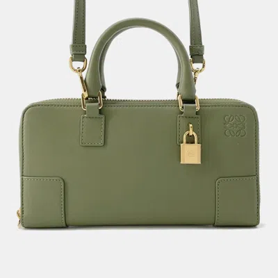 Pre-owned Loewe Amazona Green Leather Pouch