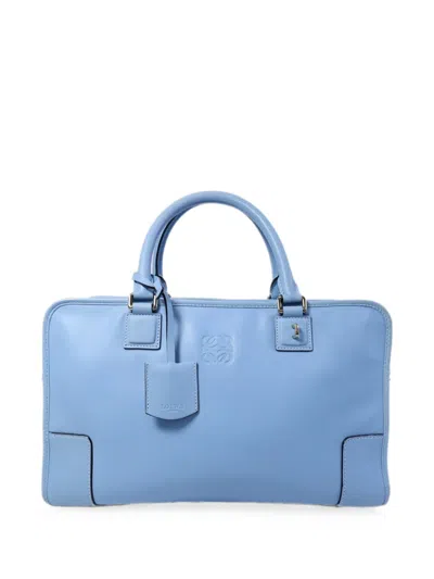 Pre-owned Loewe Amazona Leather Tote Bag In Blue