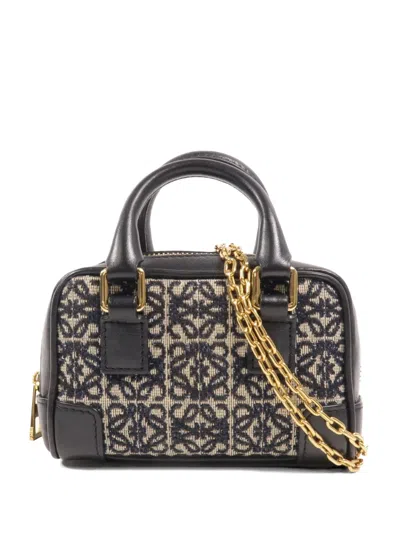 Pre-owned Loewe Amazona Nano Anagram Shoulder Bag In Black