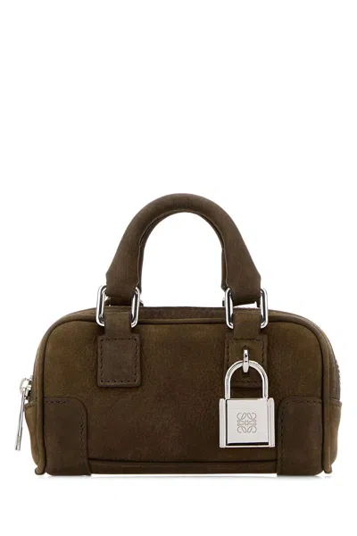 Loewe Amazona Nano Cropped Nabuck In Brown