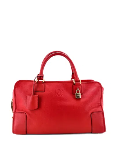 Pre-owned Loewe Amazona Nm Bag Leather 36 Satchel In Red