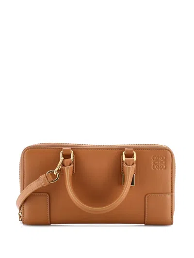 Pre-owned Loewe Amazona Pouch Leather Crossbody Bag In Brown