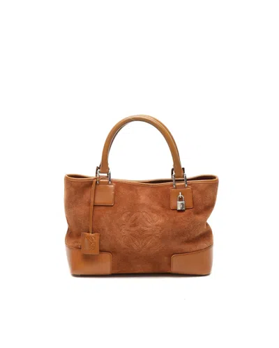 Loewe Amazona Suede Bag In Brown
