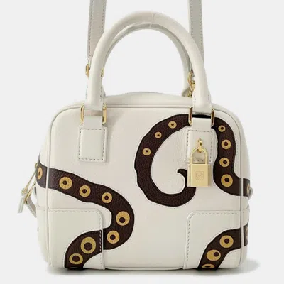 Pre-owned Loewe Amazonas White/brown Leather Size 16
