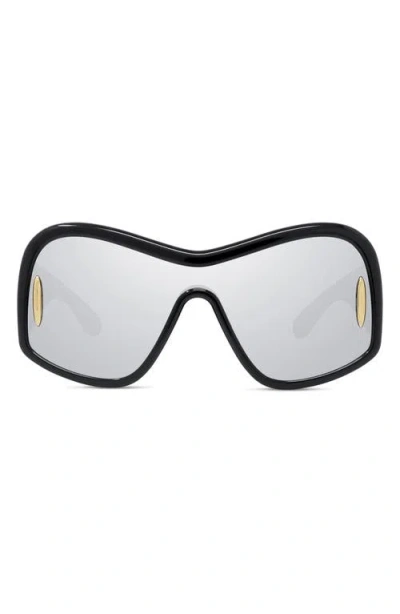 LOEWE LOEWE ANAGRAM 144MM MIRRORED MASK SUNGLASSES