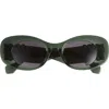 Loewe Anagram 49mm Small Rectangular Sunglasses In Green