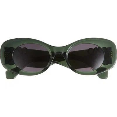 Loewe Anagram 49mm Small Rectangular Sunglasses In Green