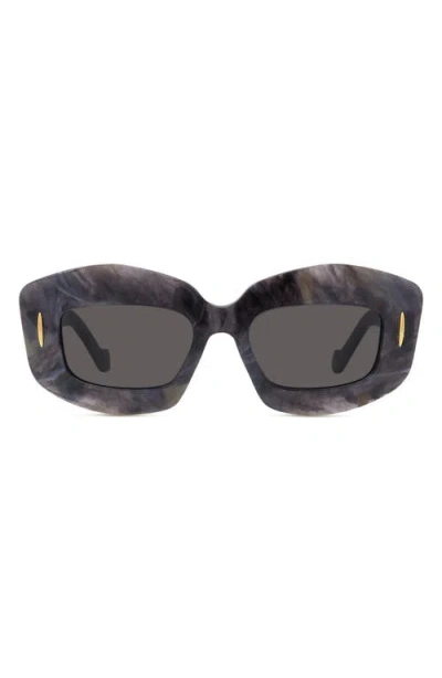 Loewe Anagram 49mm Small Rectangular Sunglasses In Black