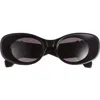 Loewe Anagram 49mm Small Rectangular Sunglasses In Black