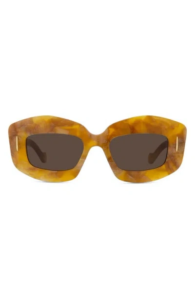 Loewe Anagram 49mm Small Rectangular Sunglasses In Havana/ Other / Brown
