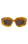 Loewe Anagram 49mm Small Rectangular Sunglasses In Havana/other/brown