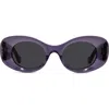 Loewe Anagram 49mm Small Rectangular Sunglasses In Purple