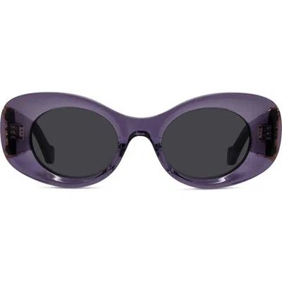 Loewe Anagram 49mm Small Rectangular Sunglasses In Purple