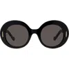 Loewe Anagram 50mm Oval Sunglasses In Black