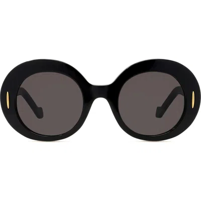 Loewe Anagram 50mm Oval Sunglasses In Black