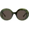 Loewe Anagram 50mm Oval Sunglasses In Green