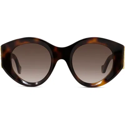 Loewe Anagram 50mm Round Sunglasses In Burgundy