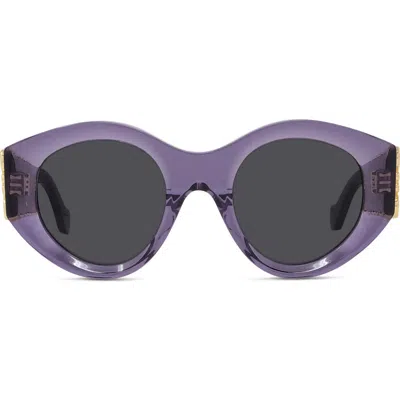 Loewe Anagram 50mm Round Sunglasses In Pattern